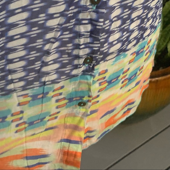 JOHNNIE WAS 3 J Workshop Button Down Shirt Print 3/4 Length Sleeve Size Small - Picture 5 of 8